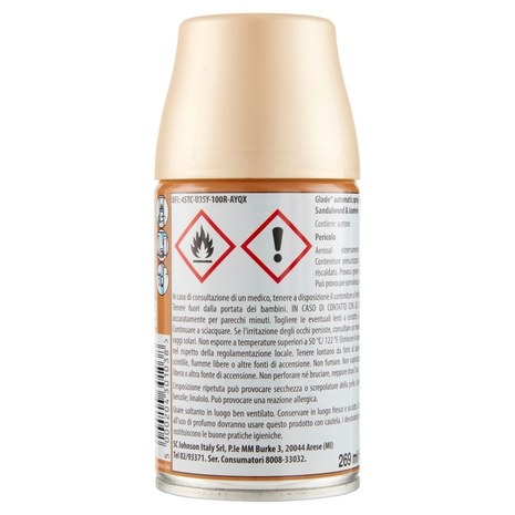 Glade Automatic Spray Ricarica, Profumatore per Ambienti, Fragranza Sensual Sandalwood&Jasmine 269ml